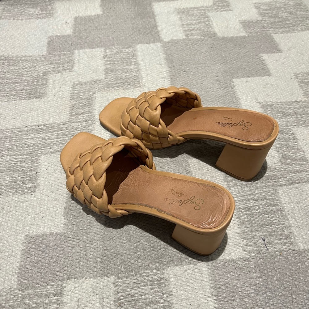Seychelles Tan Braided Slide Mules